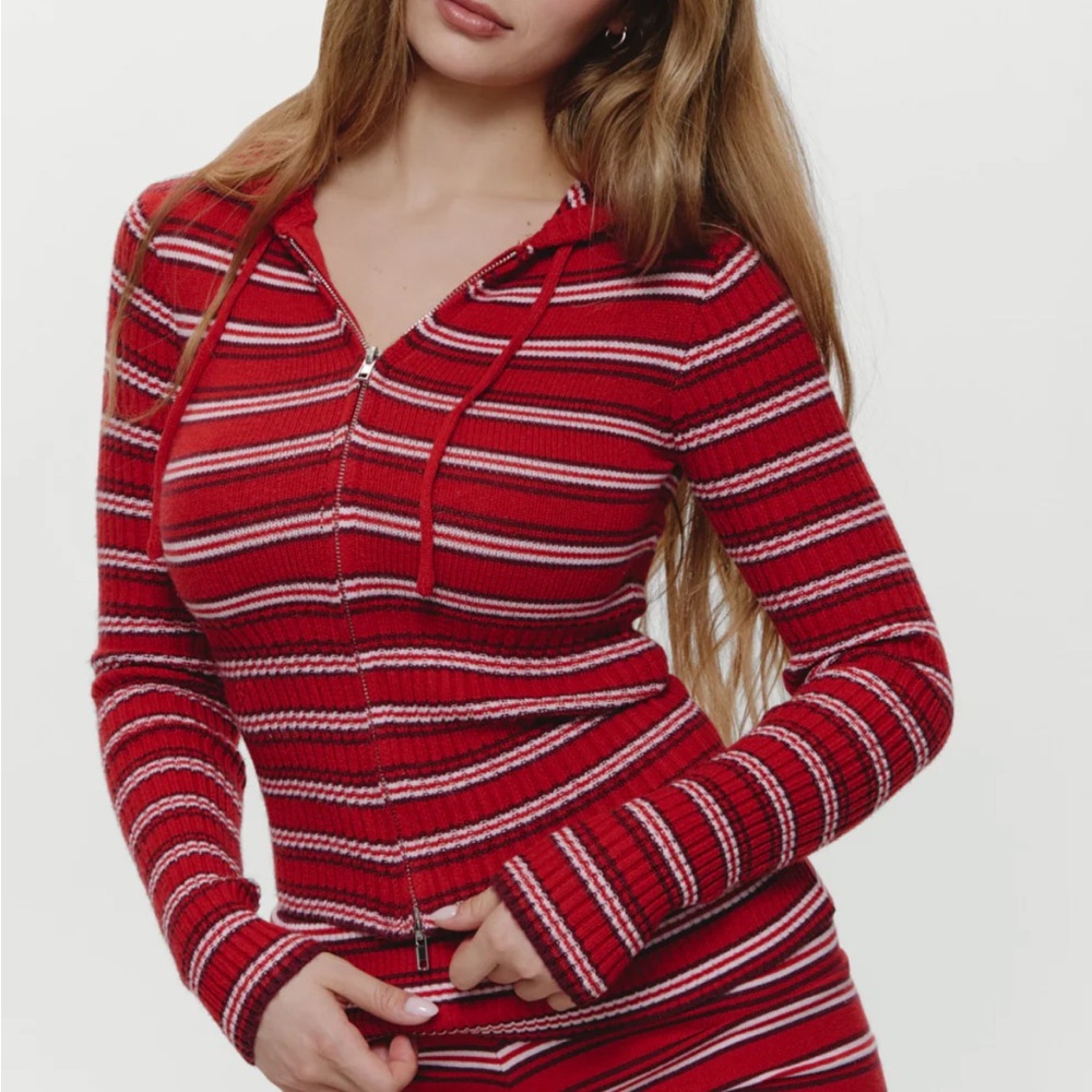 Frankie’s Bikinis Zip Hoodie Stripe